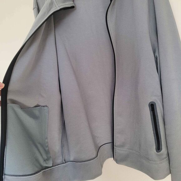 Old Navy Sctive Dynamic Fleece Light Grey Full Zip Sweater Mens Size XL - Picture 4 of 6
